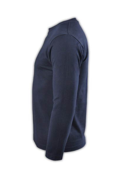 SKLST008 sapphire blue 031 long sleeved men' s T shirt 00101-LVC online ordering basic type typical classic whole cotton cotton 100% tee shirts long sleeved sporty breathable tees supplier long sleeved tshirts company price side view